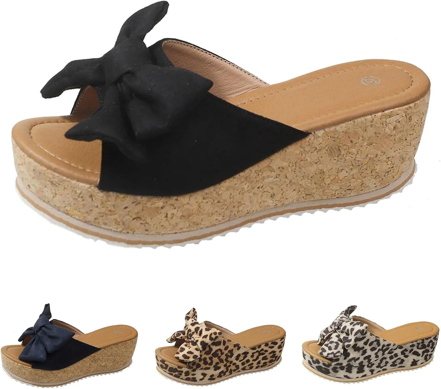 Womens Wedges Heels Sandals Summer Beach Platform Slippers for Women Ring Toe Strappy Summer Gladiator Flat Sandals Non-Slip Summer Slingback Slipper Vacation Travel Outdoor Going Out Shoes