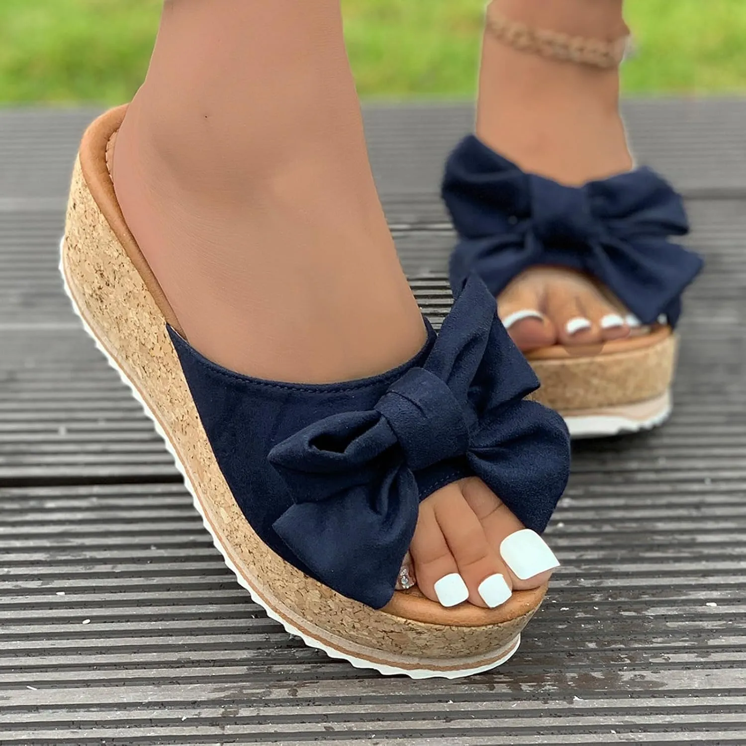 Womens Wedges Heels Sandals Summer Beach Platform Slippers for Women Ring Toe Strappy Summer Gladiator Flat Sandals Non-Slip Summer Slingback Slipper Vacation Travel Outdoor Going Out Shoes