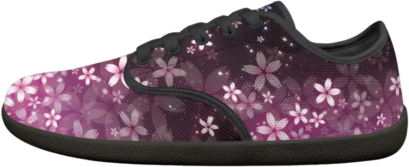 Women's Wide Toe Box Barefoot Shoes Zero Drop Lace Up Casual Sneakers Breathable Fashion Walking Footwear
