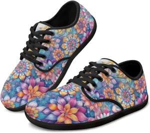 Women's Wide Toe Box Barefoot Shoes Zero Drop Lace Up Casual Sneakers Breathable Fashion Walking Footwear