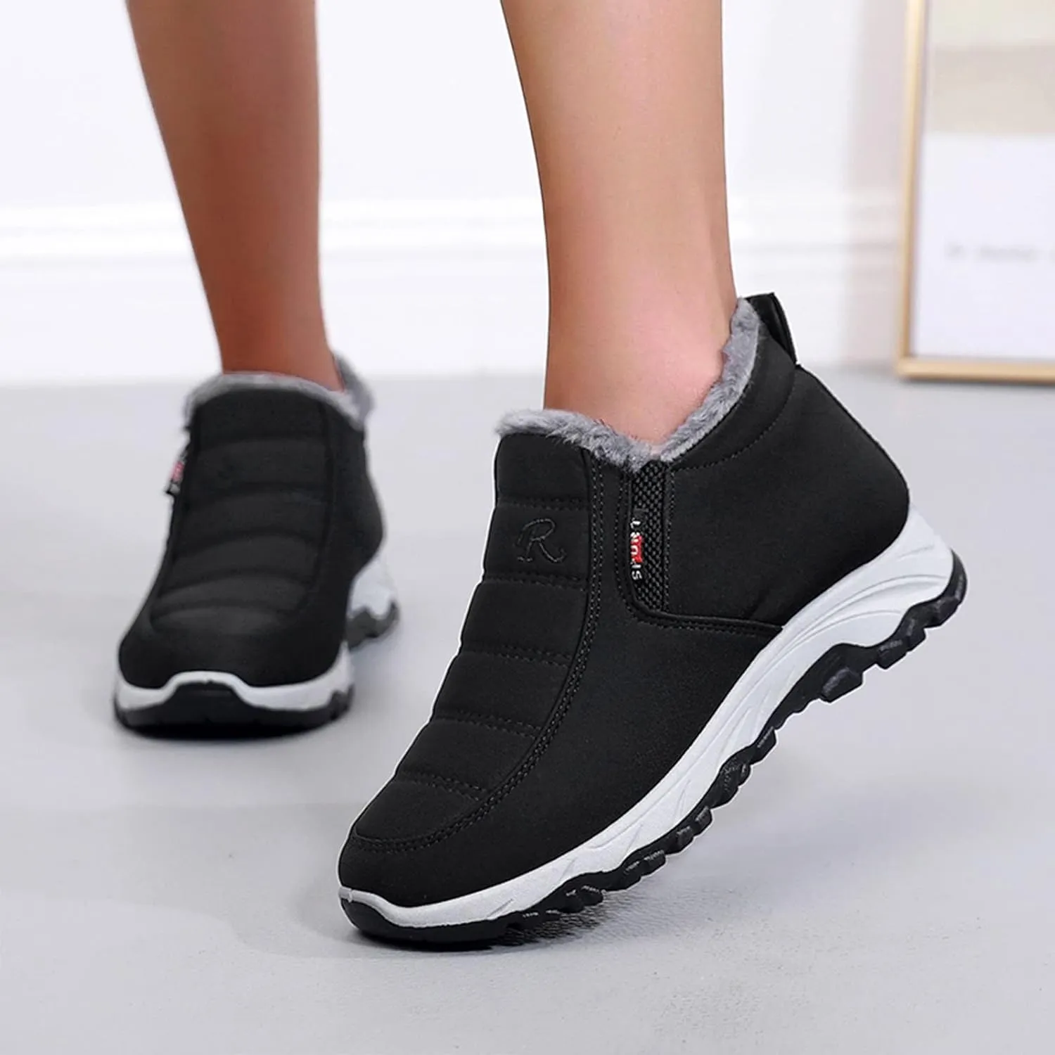 Women's Wide Width Waterproof Ankle Snow Boots Women's Winter Boots Waterproof Tall Snow Boots for Women Waterproof Mid Calf Winter Boots for Women Low Heel Botas Para Mujer Contra El Agua Y Frio