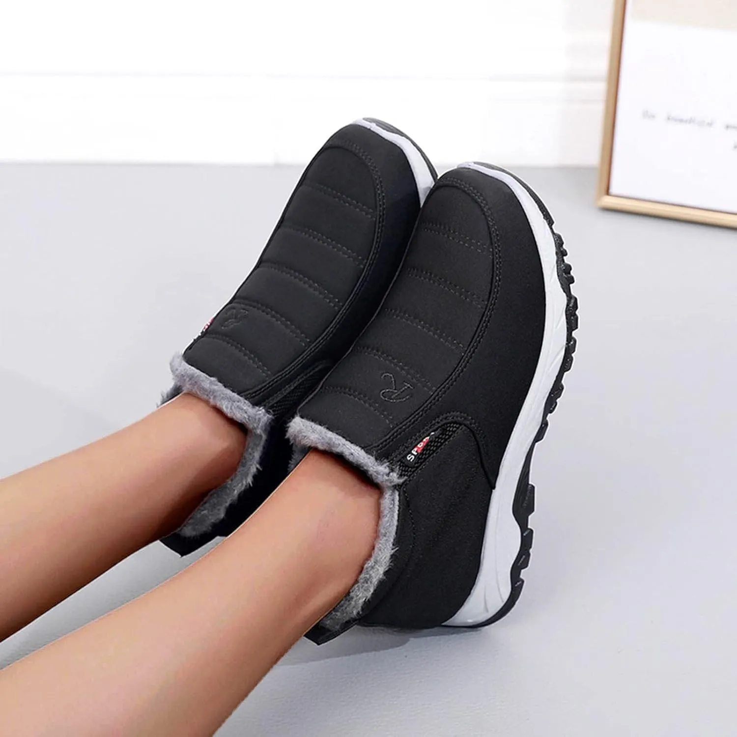 Women's Wide Width Waterproof Ankle Snow Boots Women's Winter Boots Waterproof Tall Snow Boots for Women Waterproof Mid Calf Winter Boots for Women Low Heel Botas Para Mujer Contra El Agua Y Frio