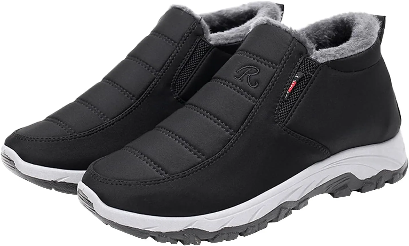 Women's Wide Width Waterproof Ankle Snow Boots Women's Winter Boots Waterproof Tall Snow Boots for Women Waterproof Mid Calf Winter Boots for Women Low Heel Botas Para Mujer Contra El Agua Y Frio