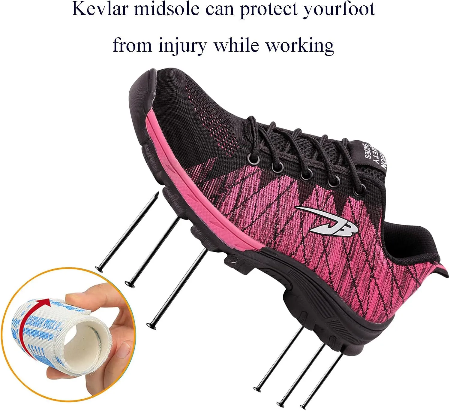 Work Safety Shoes for Men Womens,Lightweight Safety Shoes Slip Resistant Work Sneaker Breathable Puncture Proof Shoes