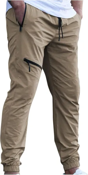 Xiaojmake Men's Casual Waffle Joggers Pants Lightweight Slim Fit Sweatpants Workout Hiking Pants Open Bottom Lounge Trousers