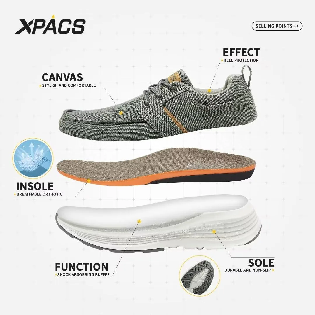 XPACS Orthopedic Comfortable Fashion Sneakers for Mens, Casual Arch Support Walking Shoes for Plantar Fasciitis, Cushion Supportive Orthotic Shoes for Foot and Heel Pain Relief