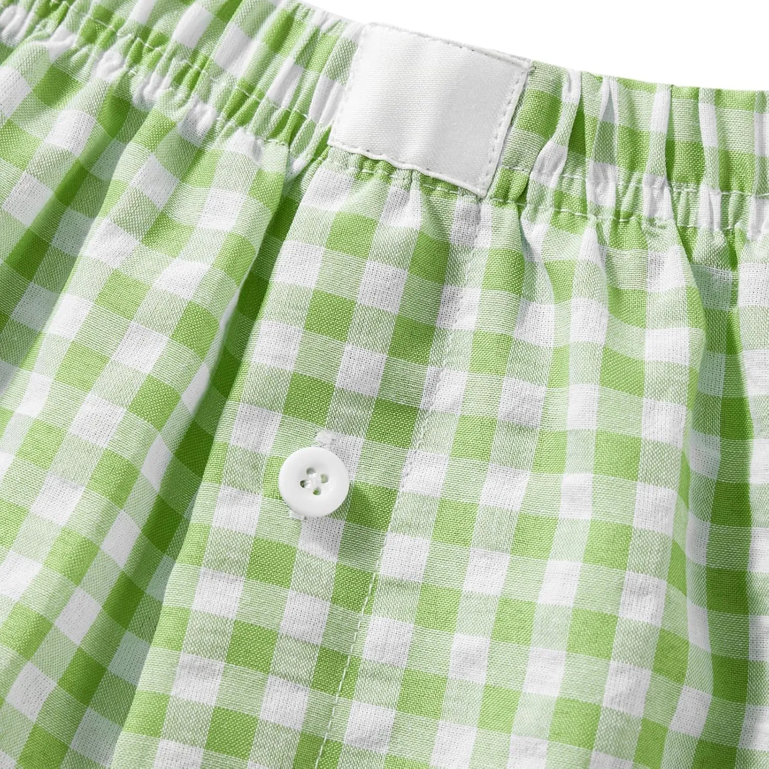Y2k Boxer Shorts for Women Striped Checkered Pajama Shorts Button Plaid Gingham Sleep Pj Shorts Cute Lounge Shorts