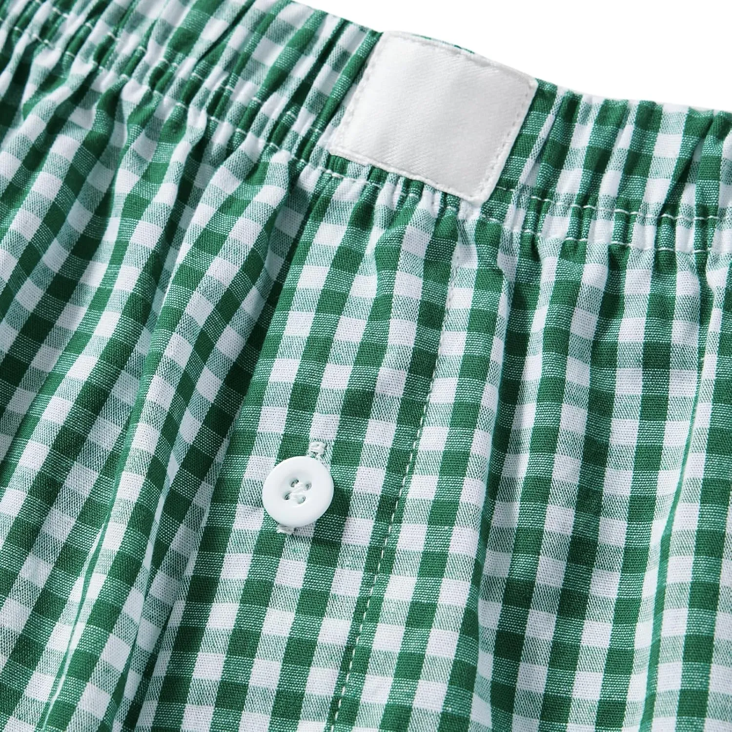 Y2k Boxer Shorts for Women Striped Checkered Pajama Shorts Button Plaid Gingham Sleep Pj Shorts Cute Lounge Shorts