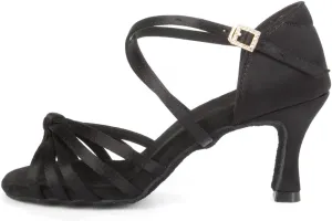 YKXLM Black Latin Dance Shoes Salsa Tango Ballroom Practice Performance Dance Shoes for Women,Model US-LP1217-ZSZK-7.5CM, 9 US