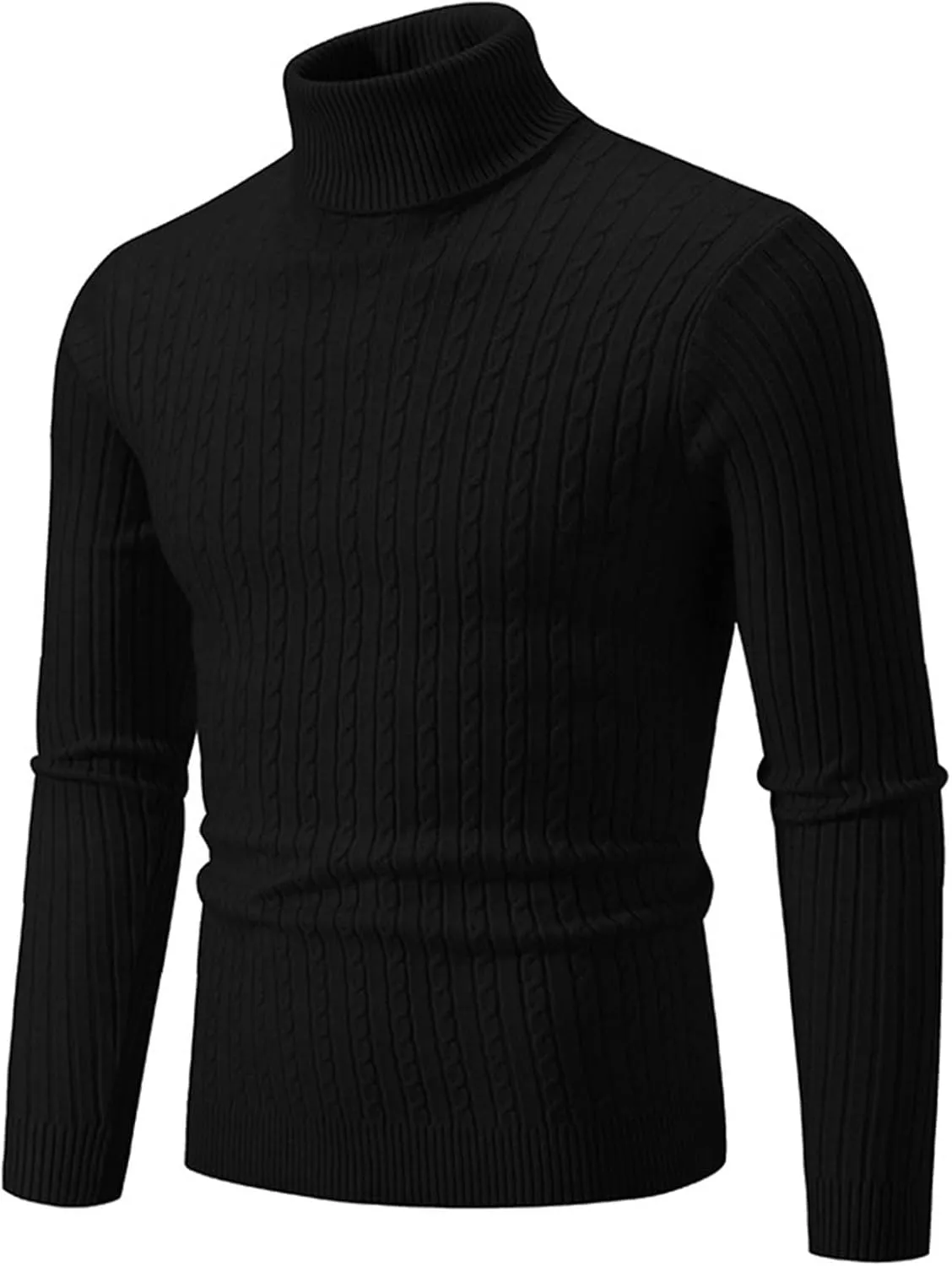 Ymosrh Mens Fashion Turtleneck Dress Sweater Soft Casual Twist Textured Pullover Knit Thermal Sweaters Winter Tops, M-3XL