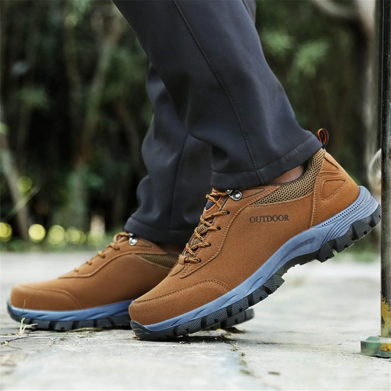 ZDLJYL Men's Waterproof Hiking Shoes Suede Low-Top Hiking Shoes for Lightweight Outdoor Trailing Trekking Camping Walking