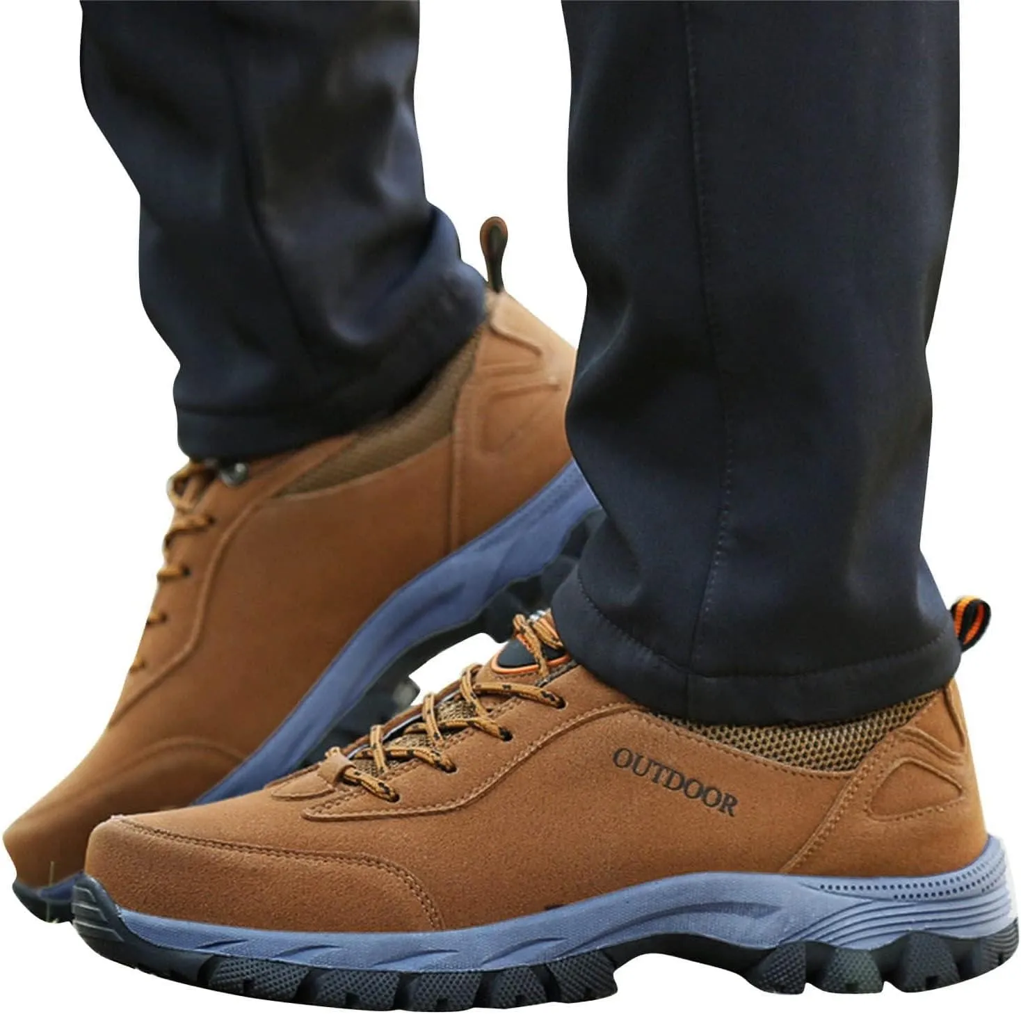 ZDLJYL Men's Waterproof Hiking Shoes Suede Low-Top Hiking Shoes for Lightweight Outdoor Trailing Trekking Camping Walking