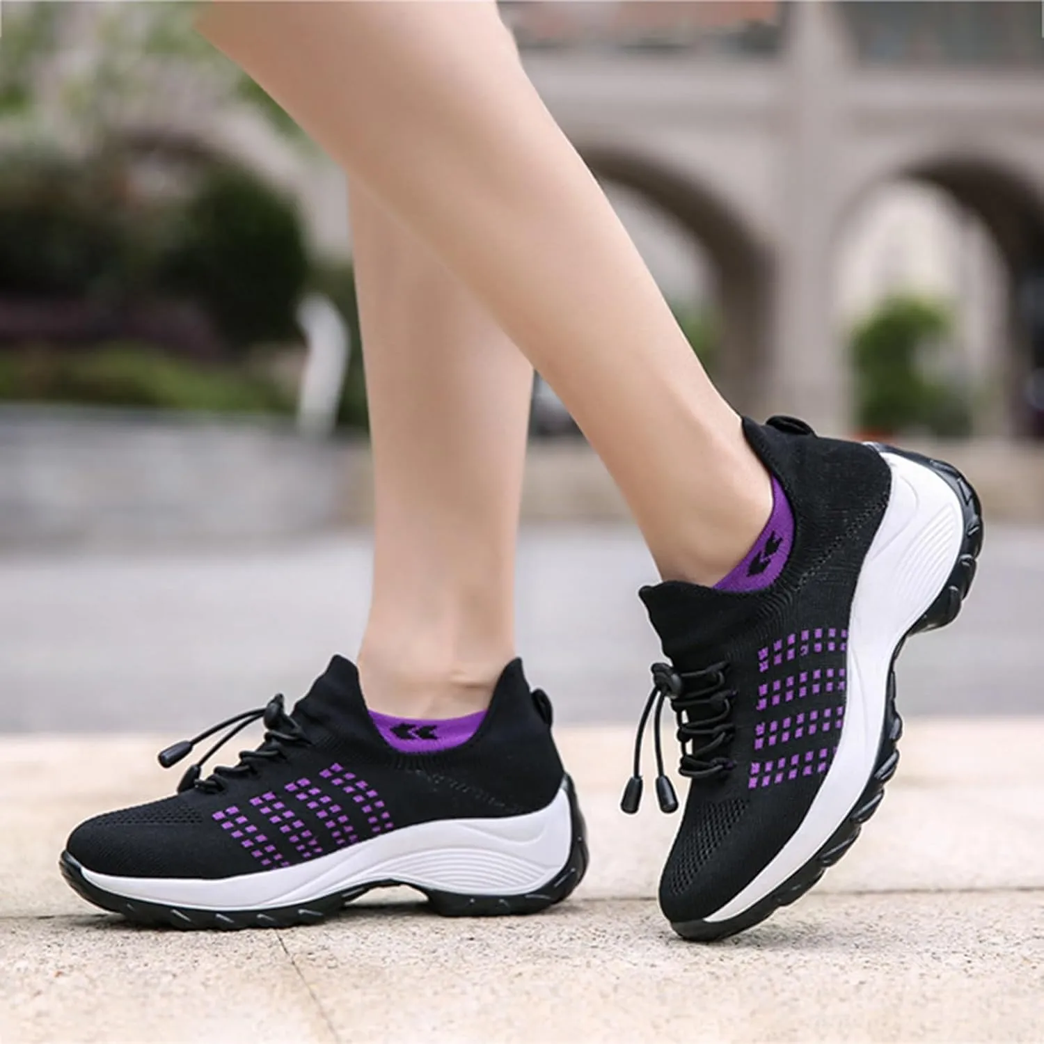 ZDLJYL Women's Walking Shoes Slip-On Sneakers Mesh Work Shoes Orthopedic Comfort Wear Shoes for Women with Arch Support