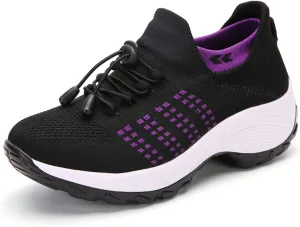 ZDLJYL Women's Walking Shoes Slip-On Sneakers Mesh Work Shoes Orthopedic Comfort Wear Shoes for Women with Arch Support