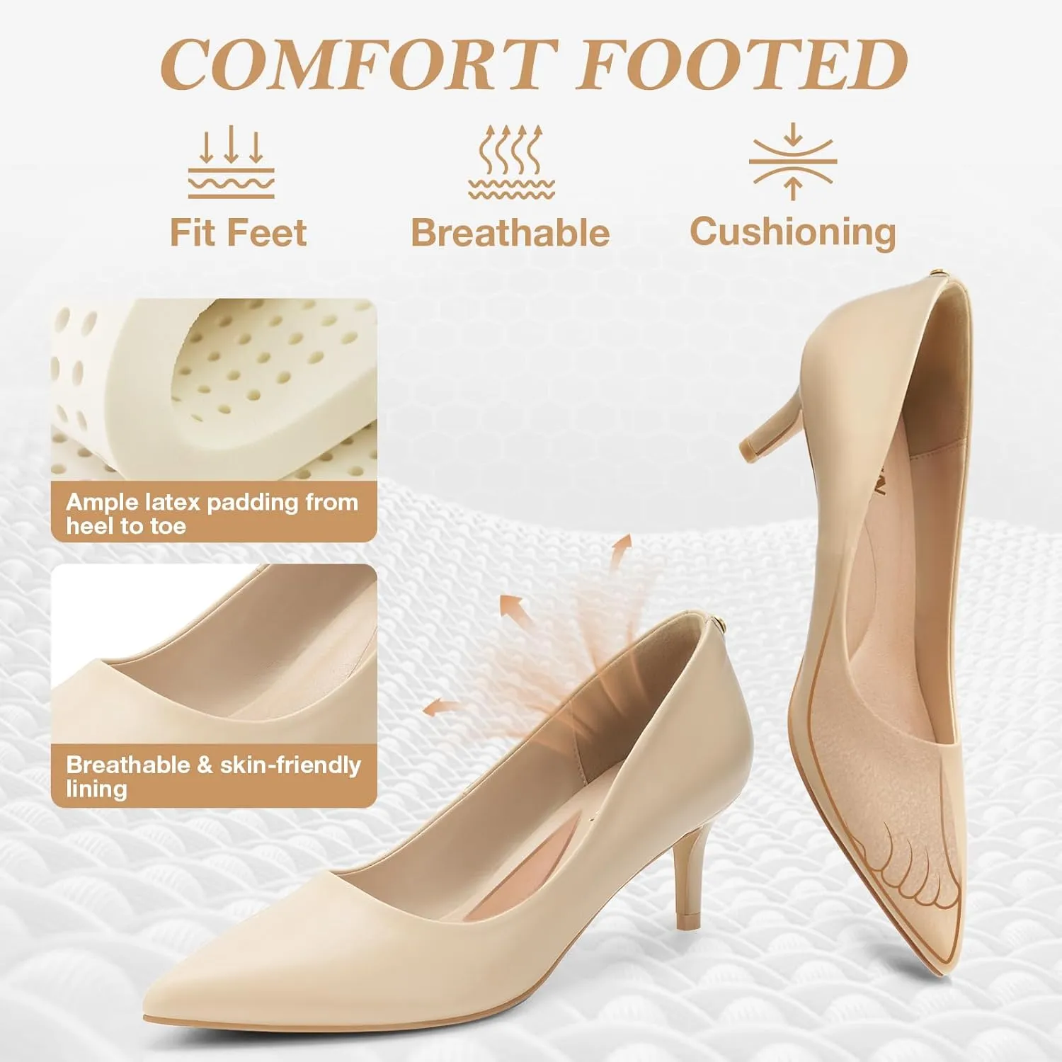 ZURIN Women's Pointed Toe Comfortable Stiletto Heels Closed Toe Dress Pumps Shoes for Wedding Work Office Business 2 1/2 inch
